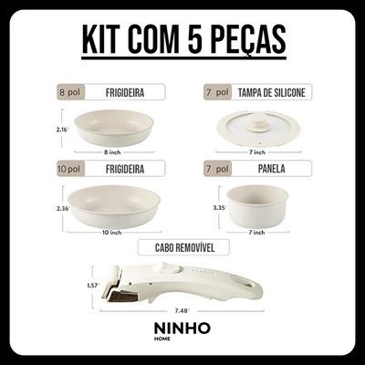 Conjunto de Panelas Antiaderentes 5 peças